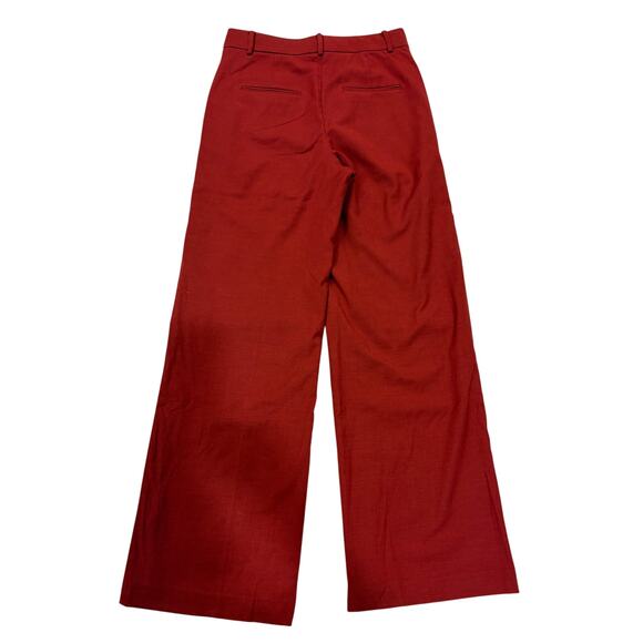 Ann Taylor Brick Red Wide Leg Classic Trouser Size 2 - Picture 1 of 7